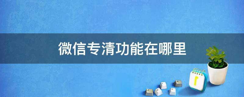 微信专清功能在哪里（微信专清功能在哪里华为手机）