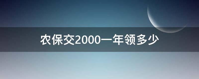 农保交2000一年领多少（农保交2000一年领多少钱）