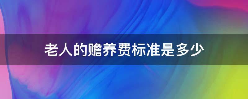 老人的赡养费标准是多少（老人赡养费最低标准）