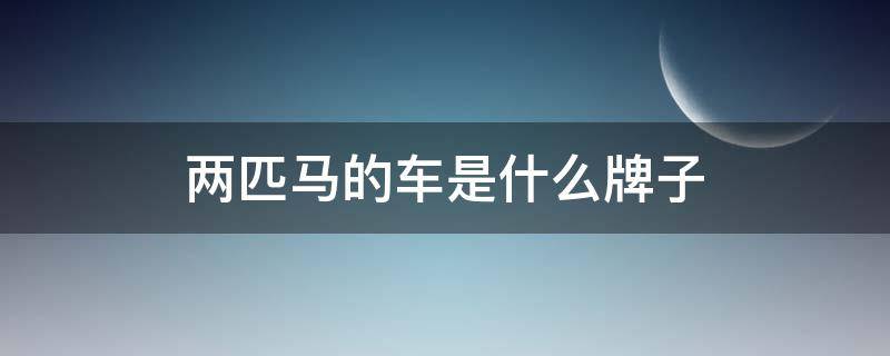 两匹马的车是什么牌子（两匹马的车叫什么）