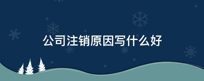 公司注销原因写什么好 公司注销原因如何写