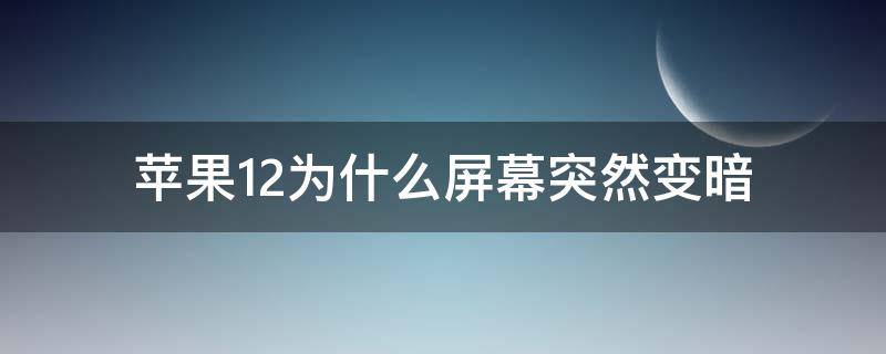 苹果12为什么屏幕突然变暗（苹果12为什么屏幕突然变暗变亮）