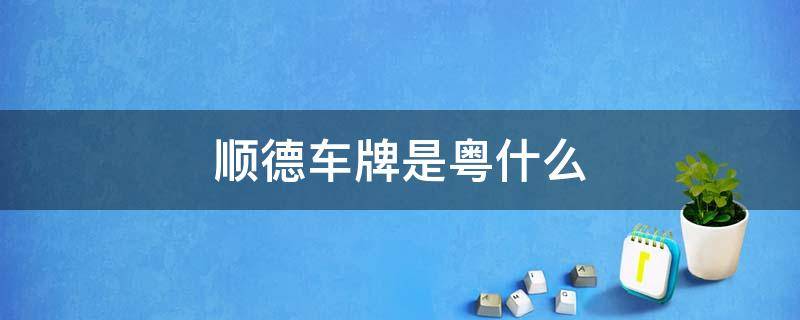 顺德车牌是粤什么（顺德车牌是粤什么车1999年）