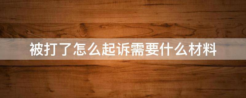 被打了怎么起诉需要什么材料（被打了去法院起诉需要什么材料）