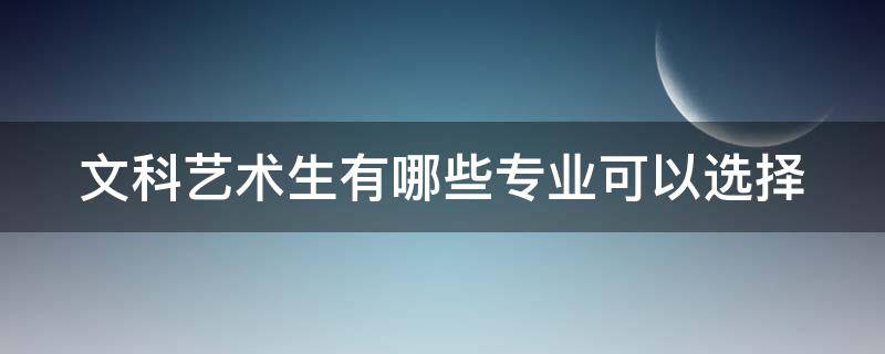 文科艺术生有哪些专业可以选择（文科艺术生可以报哪些专业）