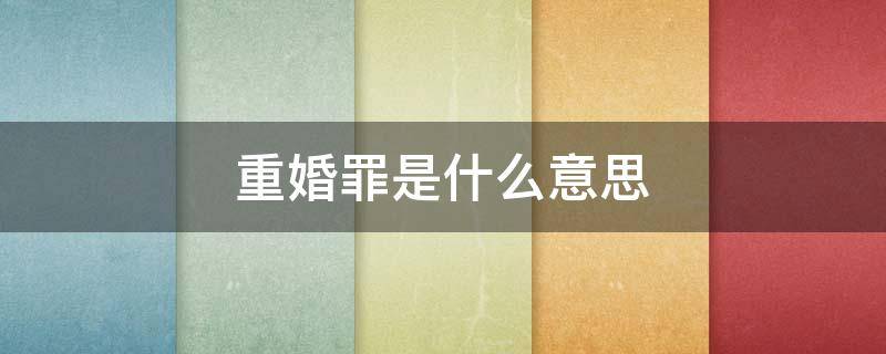 重婚罪是什么意思（什么才叫重婚罪）