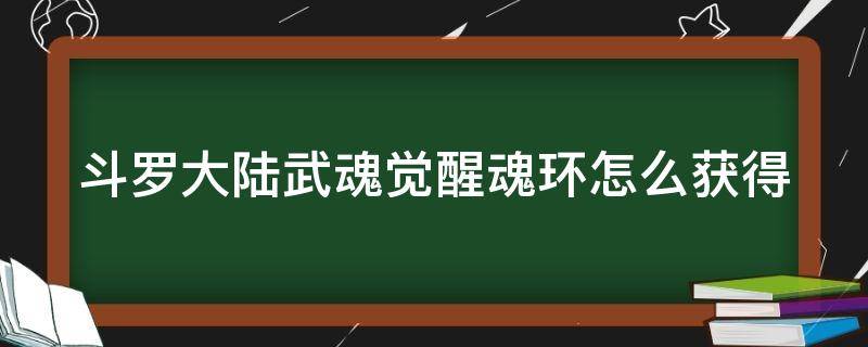 斗罗大陆武魂觉醒魂环怎么获得（斗罗大陆武魂觉醒魂环怎么加）