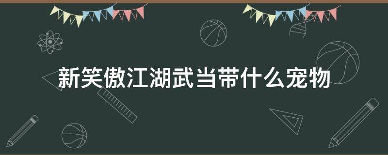 新笑傲江湖武当带什么宠物 新笑傲江湖用什么宠物