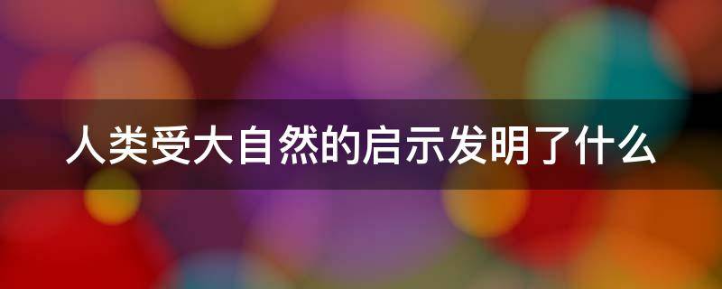 人类受大自然的启示发明了什么（人类受大自然的启示发明了什么东西）