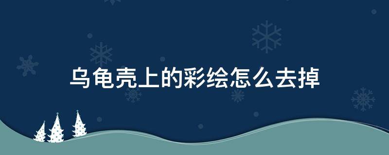 乌龟壳上的彩绘怎么去掉 乌龟壳上的彩绘怎么去掉他们会疼吗