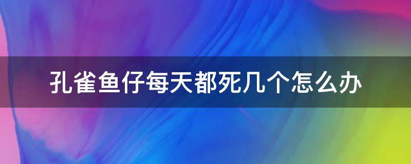 孔雀鱼仔每天都死几个怎么办（孔雀鱼仔突然死了）