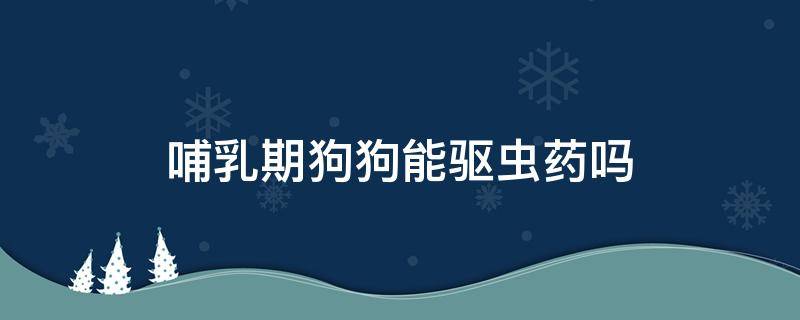 哺乳期狗狗能驱虫药吗 哺乳期狗可以吃驱虫药吗