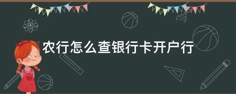 农行怎么查银行卡开户行（农行怎么查银行卡的开户行）