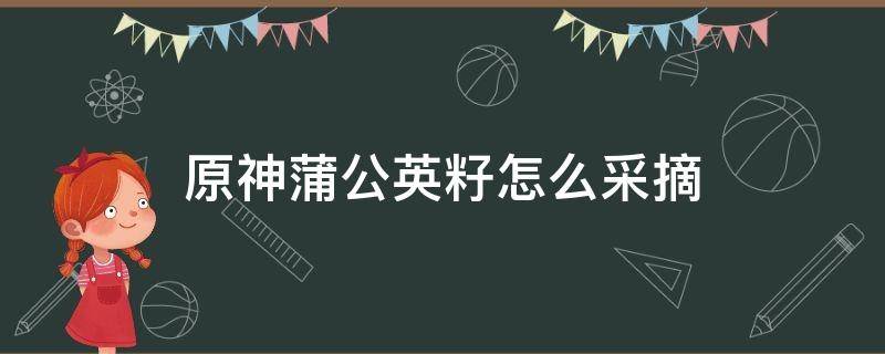 原神蒲公英籽怎么采摘 原神蒲公英籽采集