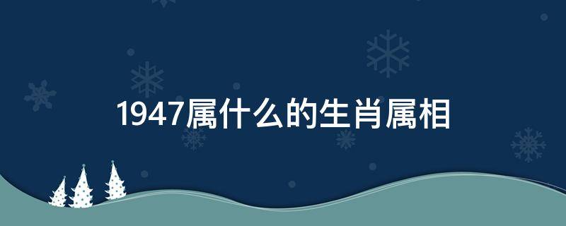 1947属什么的生肖属相（1947属什么生肖属相属什么）