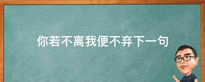 你若不离我便不弃下一句 你若不离我便不弃下一句非主流