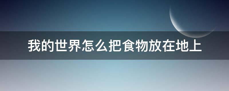 我的世界怎么把食物放在地上 我的世界食物怎么放桌上