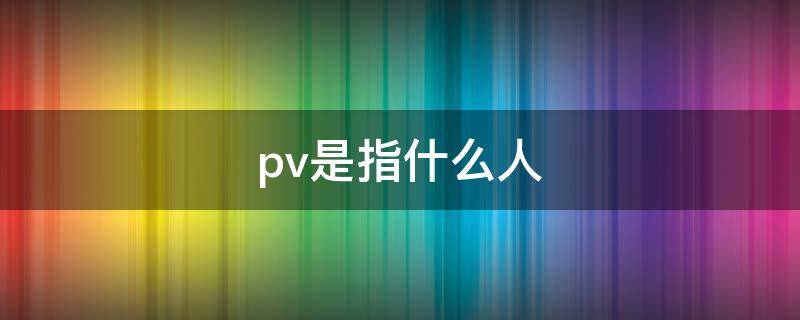 pv是指什么人（pv是干嘛的）