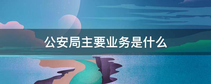 公安局主要业务是什么（公安局的主营业务是什么）