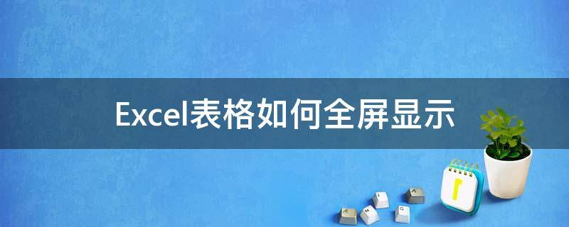 Excel表格如何全屏显示 Excel如何全屏显示