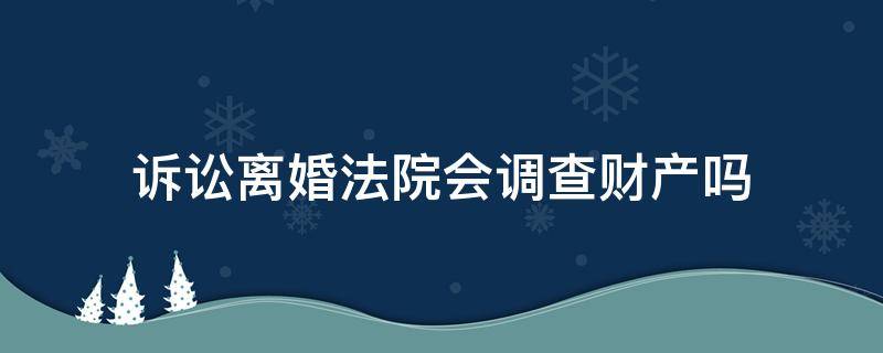 诉讼离婚法院会调查财产吗 诉讼离婚需要查财产吗