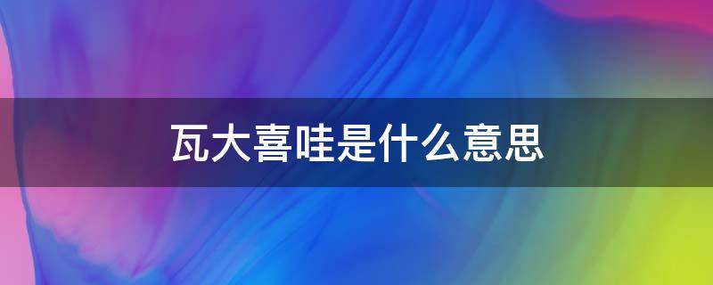 瓦大喜哇是什么意思 瓦大喜哟那么有哇