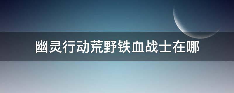 幽灵行动荒野铁血战士在哪 幽灵行动铁血战士任务在哪