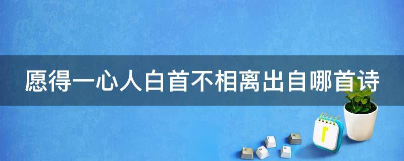 愿得一心人白首不相离出自哪首诗 愿得一心人白首不相离出自谁的诗句