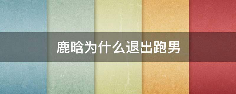 鹿晗为什么退出跑男 邓超陈赫王祖蓝鹿晗为什么退出跑男