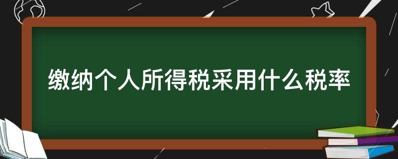 缴纳个人所得税采用什么税率 我国缴纳个人所得税采用什么税率