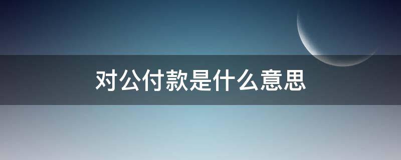 对公付款是什么意思 对公付款怎么付