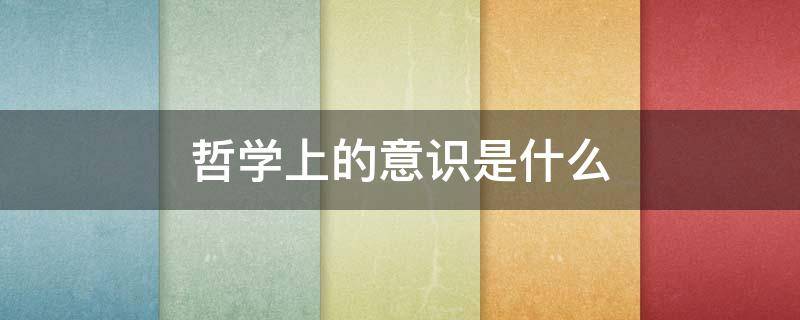 哲学上的意识是什么 哲学上的意识是什么意思