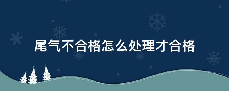 尾气不合格怎么处理才合格（汽车尾气不合格怎么处理）