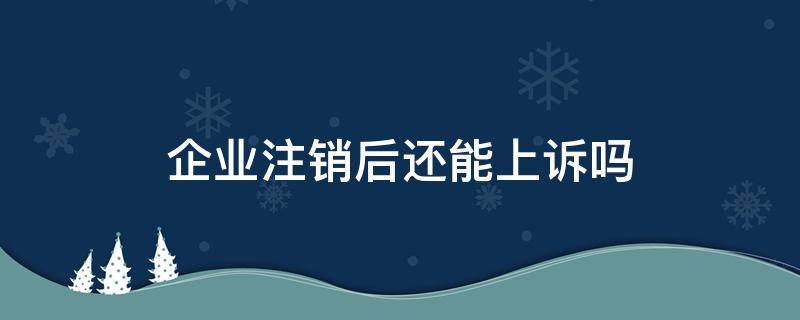 企业注销后还能上诉吗（企业注销了还能起诉吗）