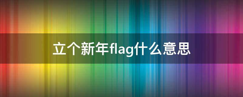 立个新年flag什么意思（新年flag是什么）