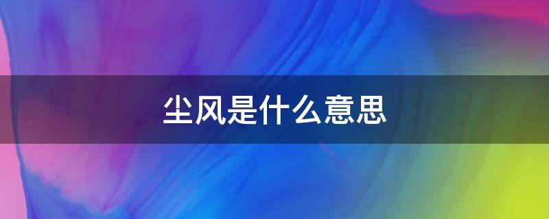 尘风是什么意思 笑饮尘风是什么意思