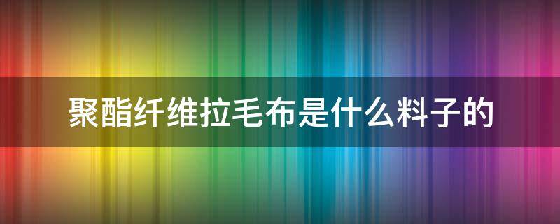 聚酯纤维拉毛布是什么料子的（聚酯纤维磨毛布料是什么）