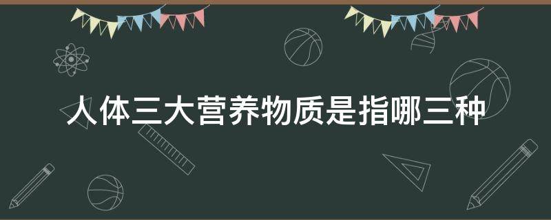 人体三大营养物质是指哪三种（三大营养物质通常是指什么）