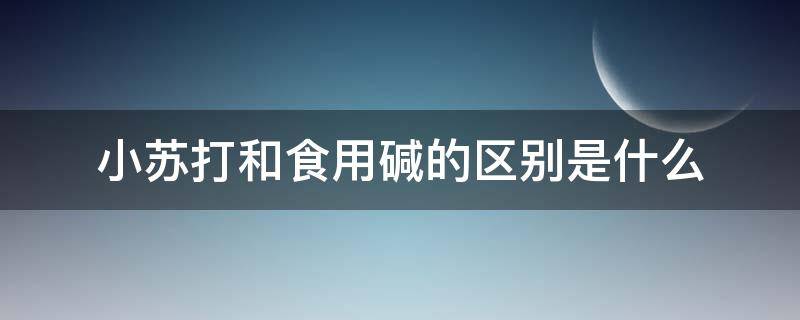 小苏打和食用碱的区别是什么（小苏打是食用碱吗,小苏打与食用碱的区别）