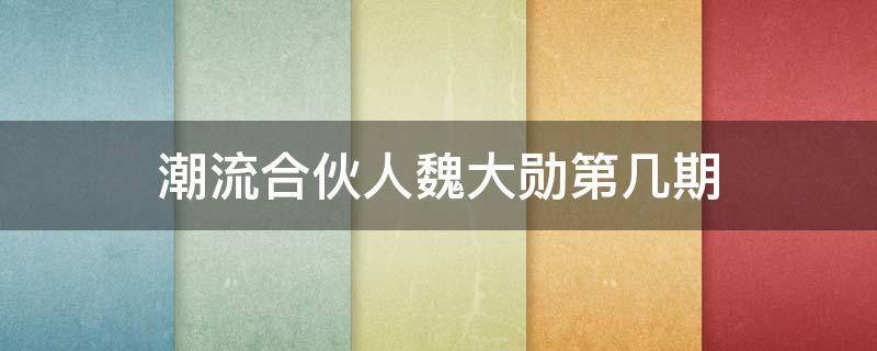 潮流合伙人魏大勋第几期 潮流合伙人第二季魏大勋