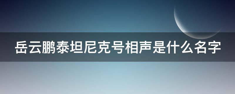 岳云鹏泰坦尼克号相声是什么名字（岳云鹏泰坦尼克号相声稿）