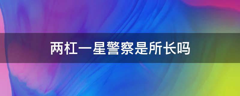 两杠一星警察是所长吗（警察两杠一星是局长吗）