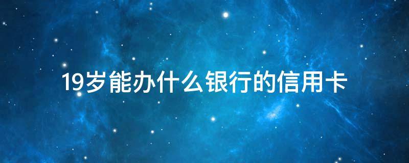 19岁能办什么银行的信用卡（19岁能办哪个银行的信用卡）