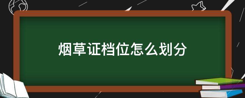 烟草证档位怎么划分 新办烟草证档位怎么划分