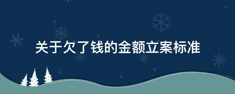 关于欠了钱的金额立案标准（欠款多少达到立案标准）