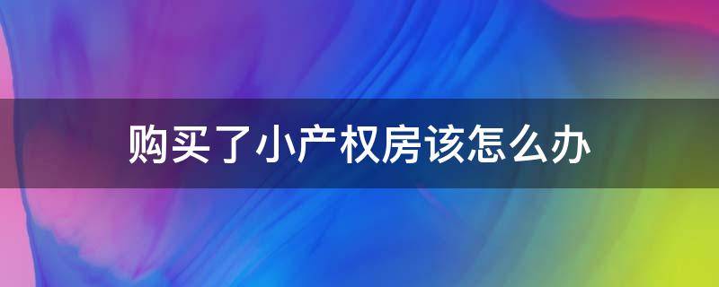 购买了小产权房该怎么办 买了小产权房的该怎么办