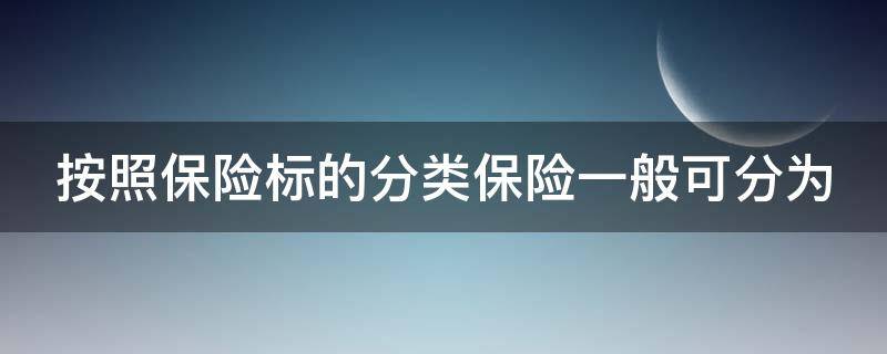 按照保险标的分类保险一般可分为（按照保险的标的分类保险一般可分为）