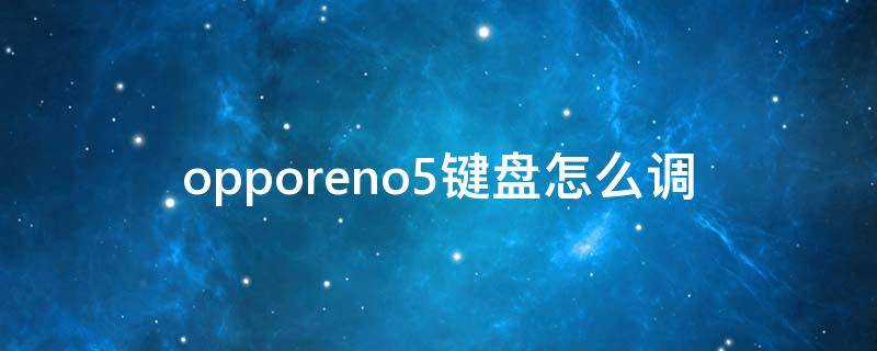 opporeno5键盘怎么调（opporeno5键盘怎么设置）