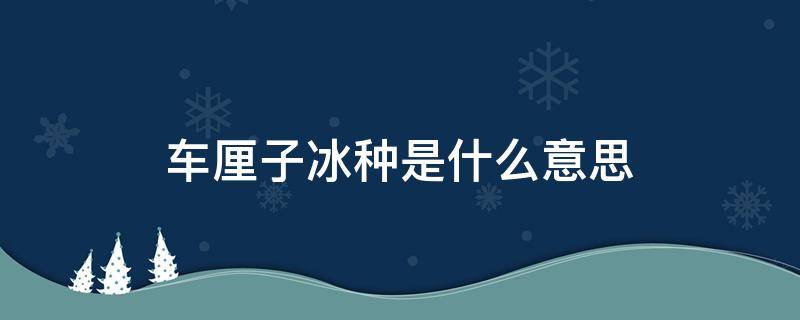 车厘子冰种是什么意思（车厘子纯冰的是什么意思）