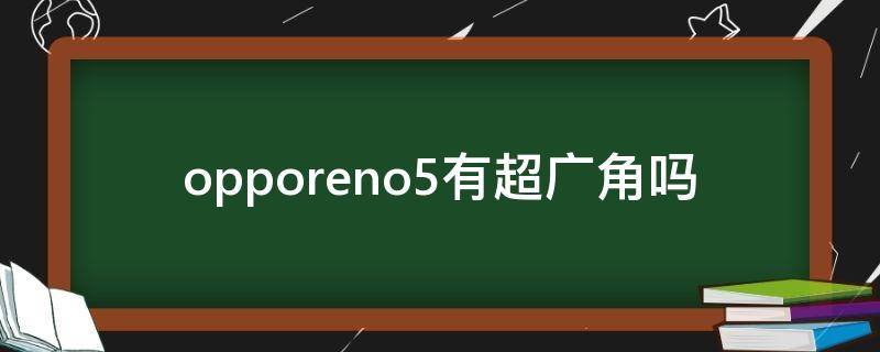 opporeno5有超广角吗（opporeno4有超广角吗）